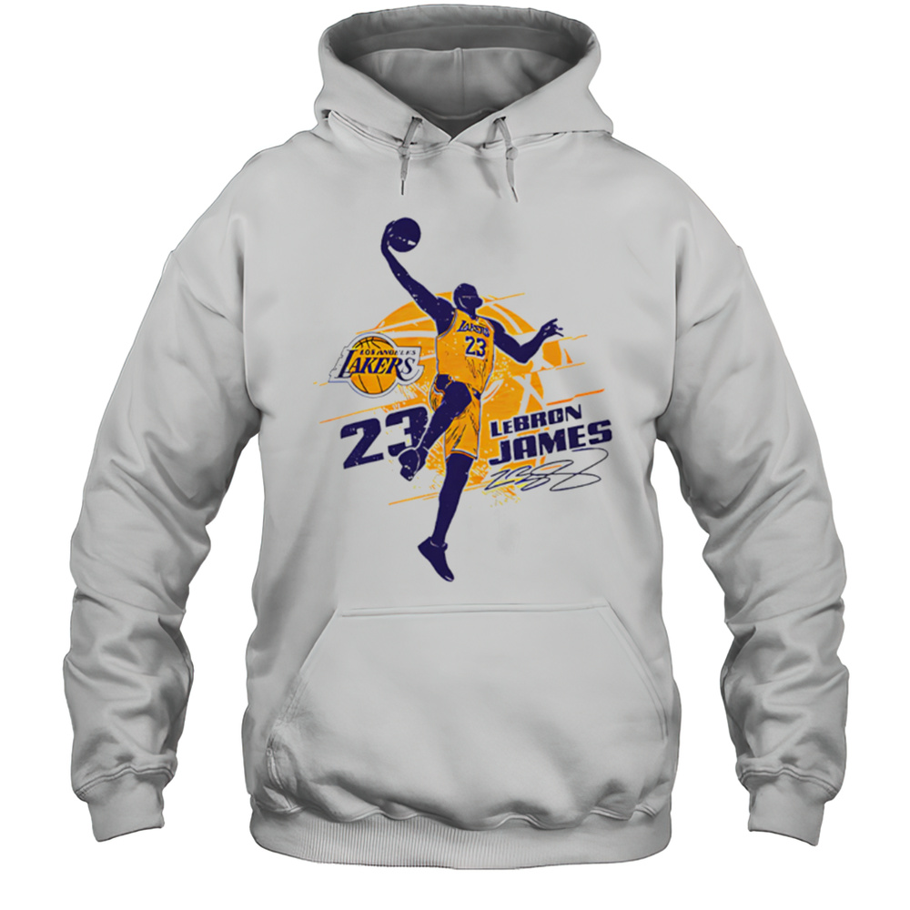 NBA Los Angeles Lakers LeBron James 23 Silhouette Design Shirt Unisex Hoodie