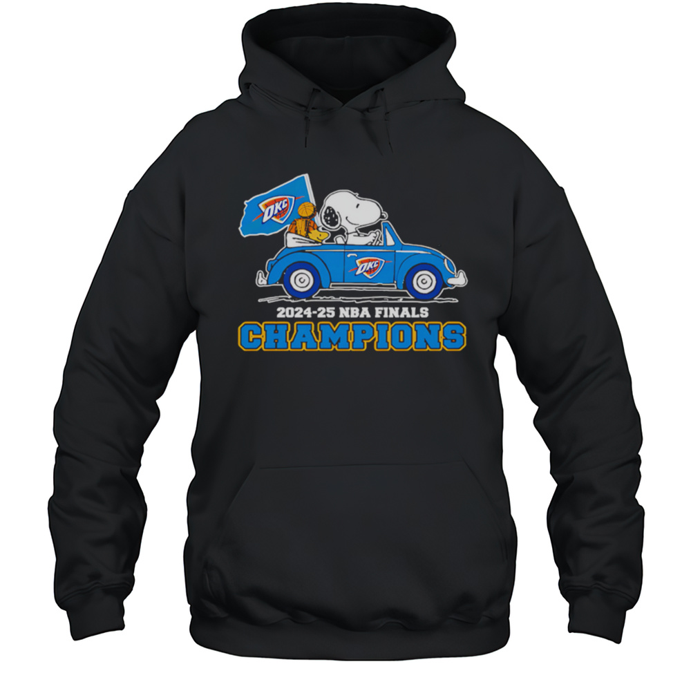 OKC 2025 NBA Finals Champions Snoopy Go By Car Shirt Unisex Hoodie