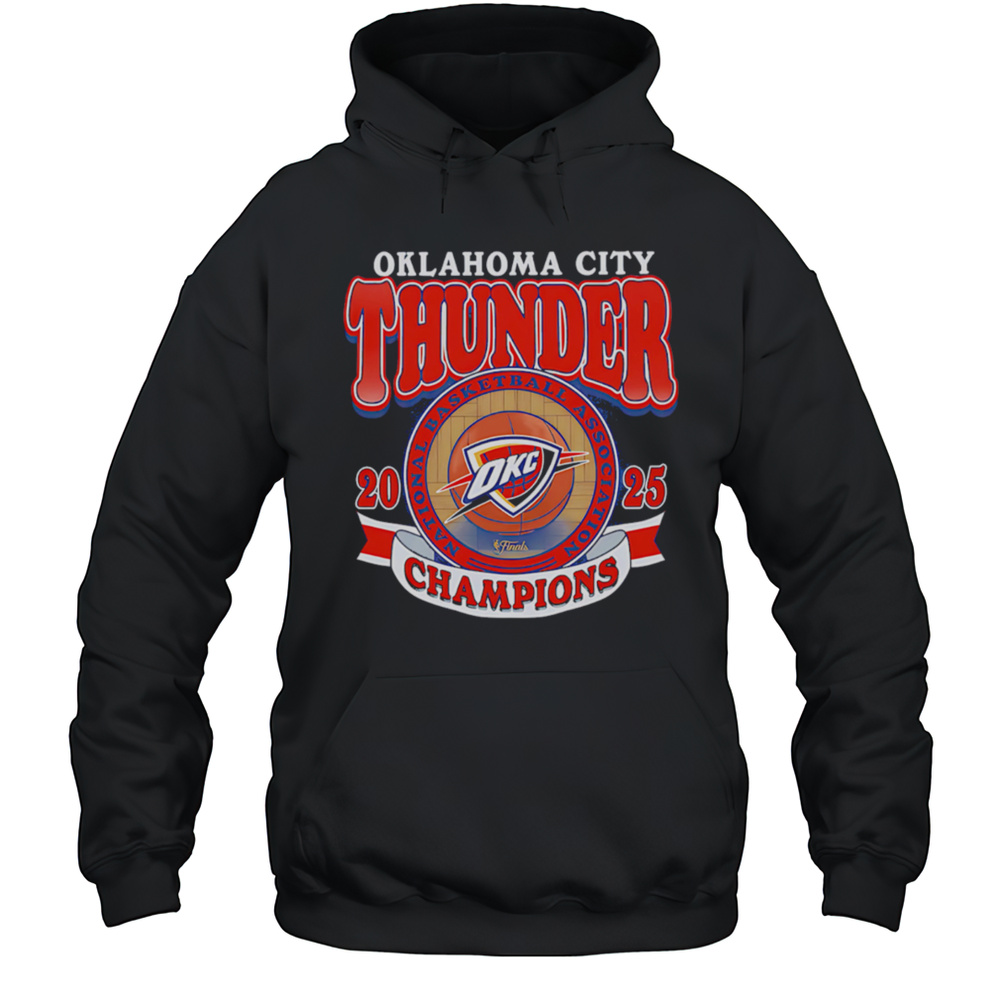 Oklahoma City Thunder 2025 Nba Champions Orange Badge Shirt Unisex Hoodie