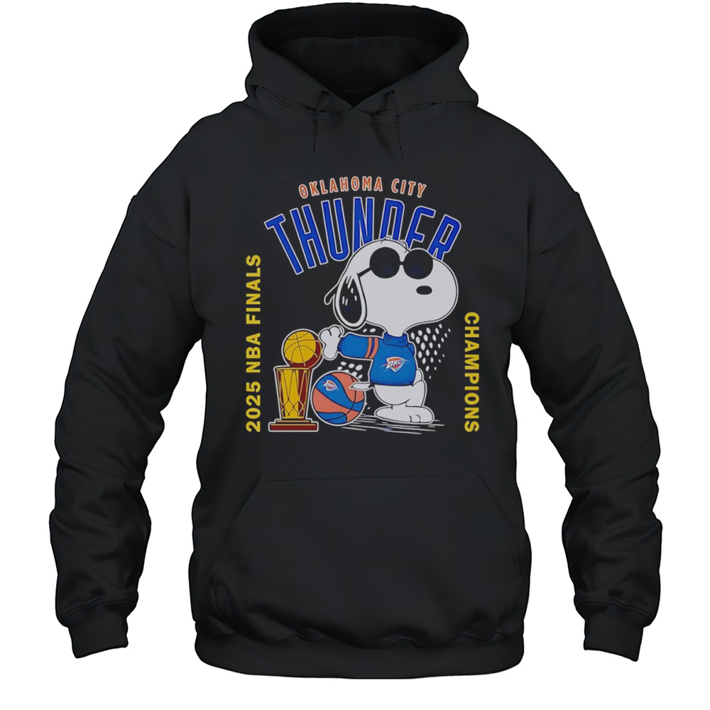Snoopy Oklahoma City Thunder 2025 NBA Finals Champions Shirt Unisex Hoodie