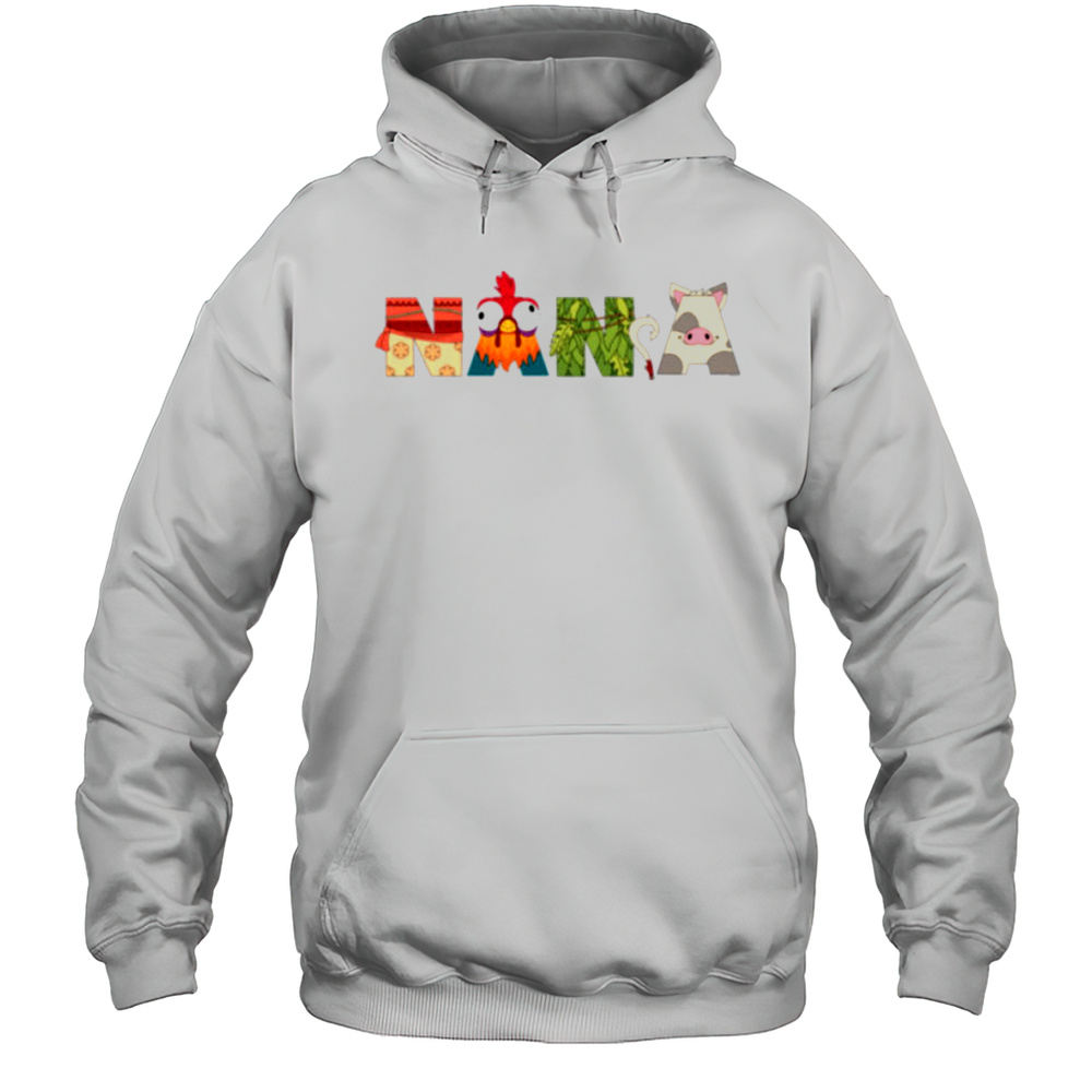 Disney Moana Letters Nana Grandma Gift Family Trip Vacation Shirt Unisex Hoodie