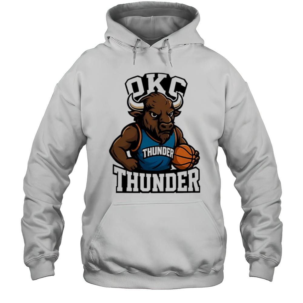 Oklahoma City Okc Thunder Up Okc Rumble Mascot Cartoon Shirt Unisex Hoodie