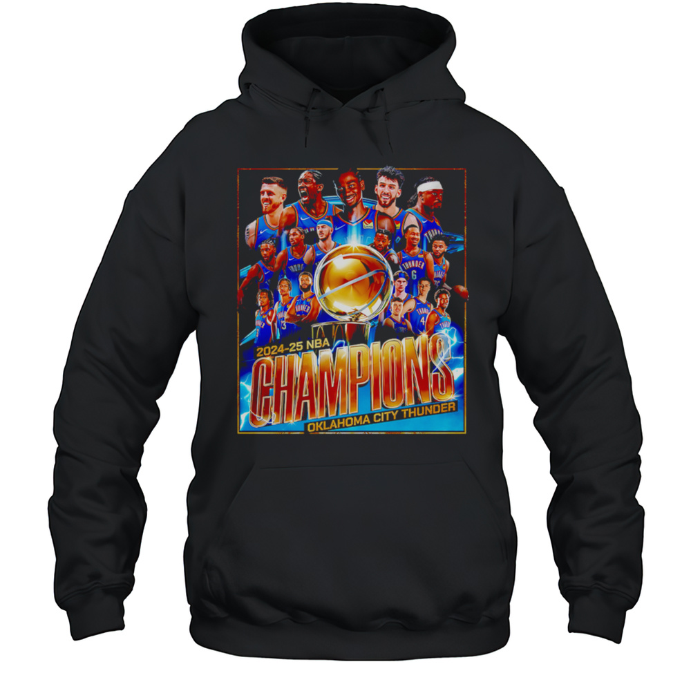 Oklahoma City Thunder 2025 NBA Champions Team Players Shirt Unisex Hoodie