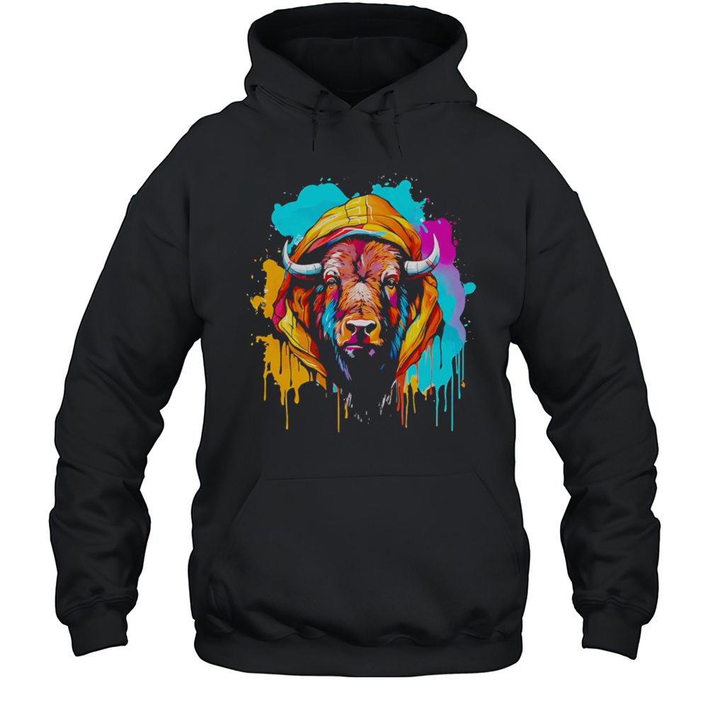 Cool Bison Buffalo Graphic Shirt Unisex Hoodie