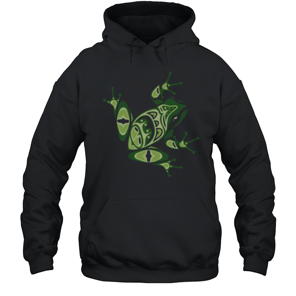 Green Frog Pacific Northwest Native American Indian Style Shirt Unisex Hoodie