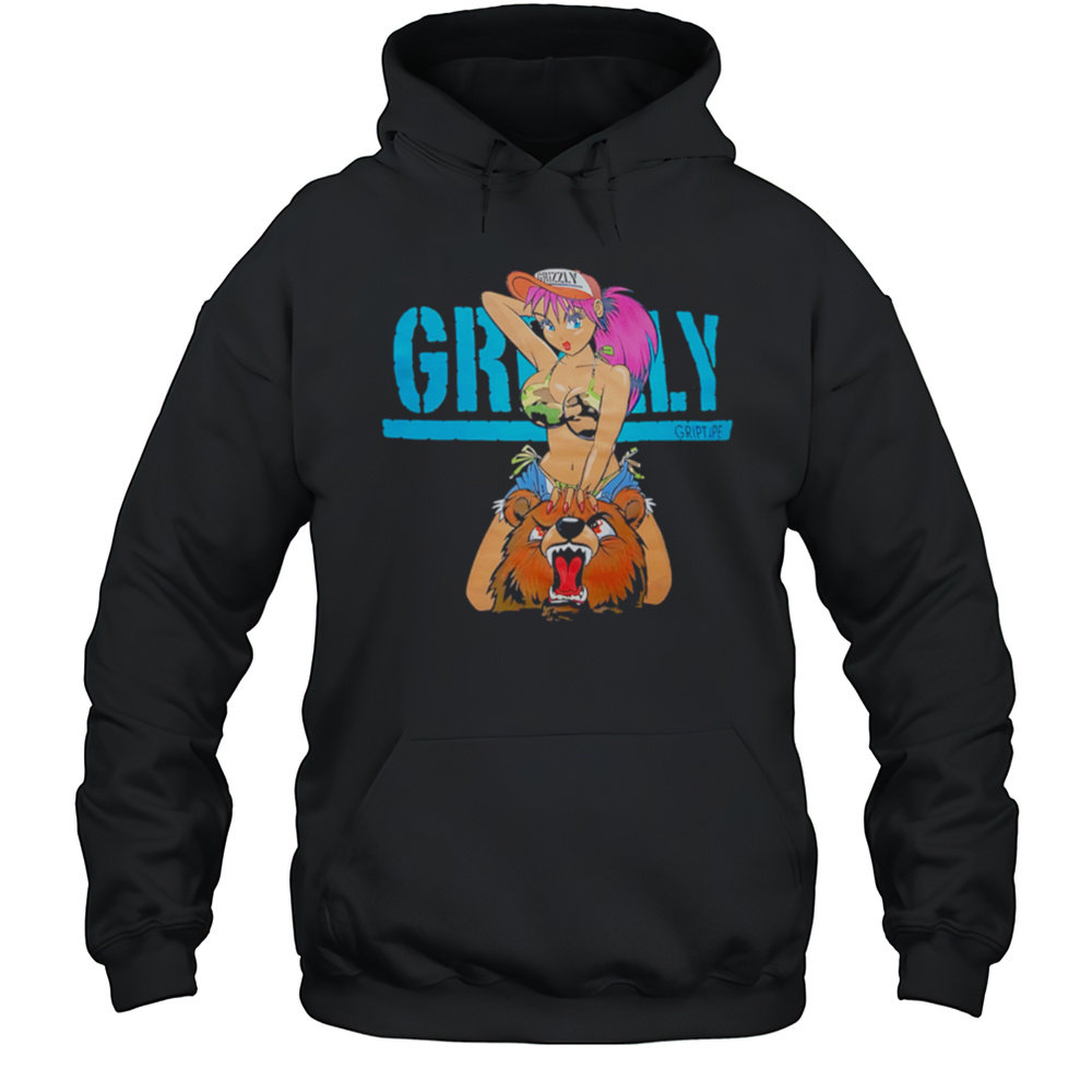 Grizzly Griptape Girl Riding A Bear Shirt Unisex Hoodie