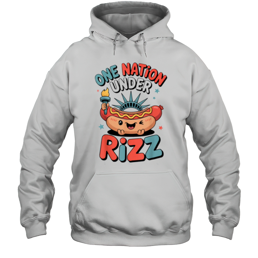 Land Of The Rizz Funny Patriotic Day 4th Of July USA Flag T Shirt Unisex Hoodie