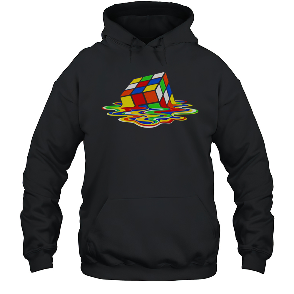 Melting Rubiks Cube Shirt Unisex Hoodie