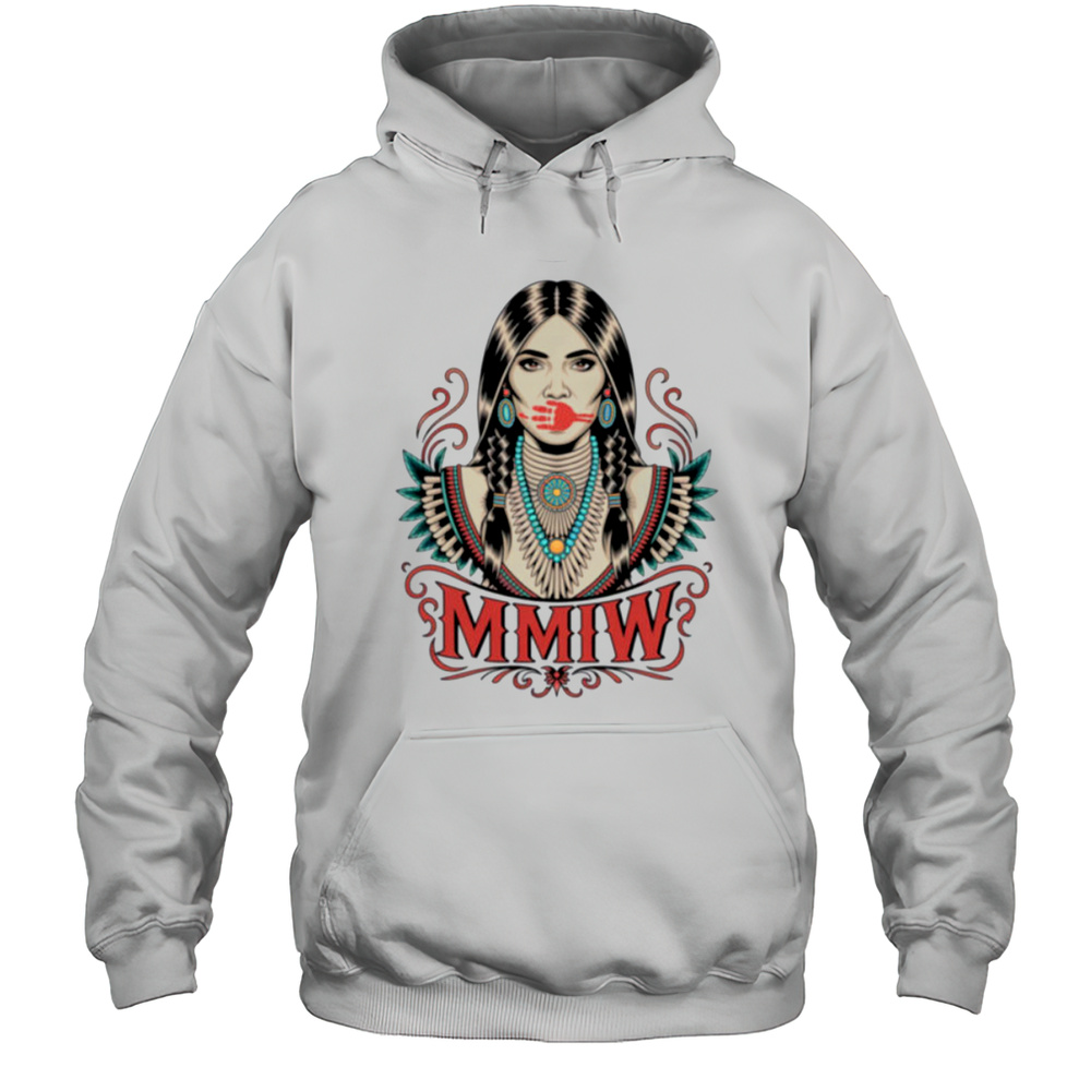 MMIW Missing Murdered Indigenous Women Awareness Red Hand Long Sleeve T Shirt Unisex Hoodie