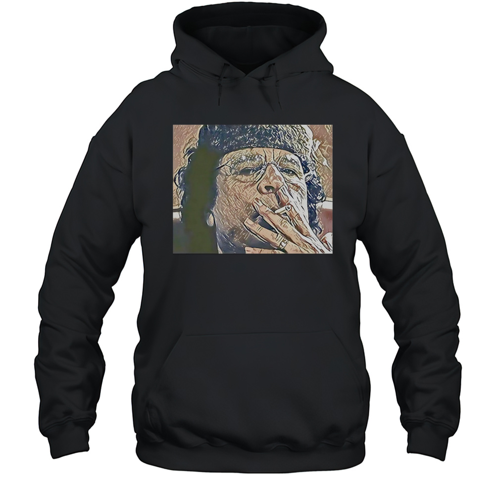 Muammar Gaddafi Smoking Shirt Unisex Hoodie