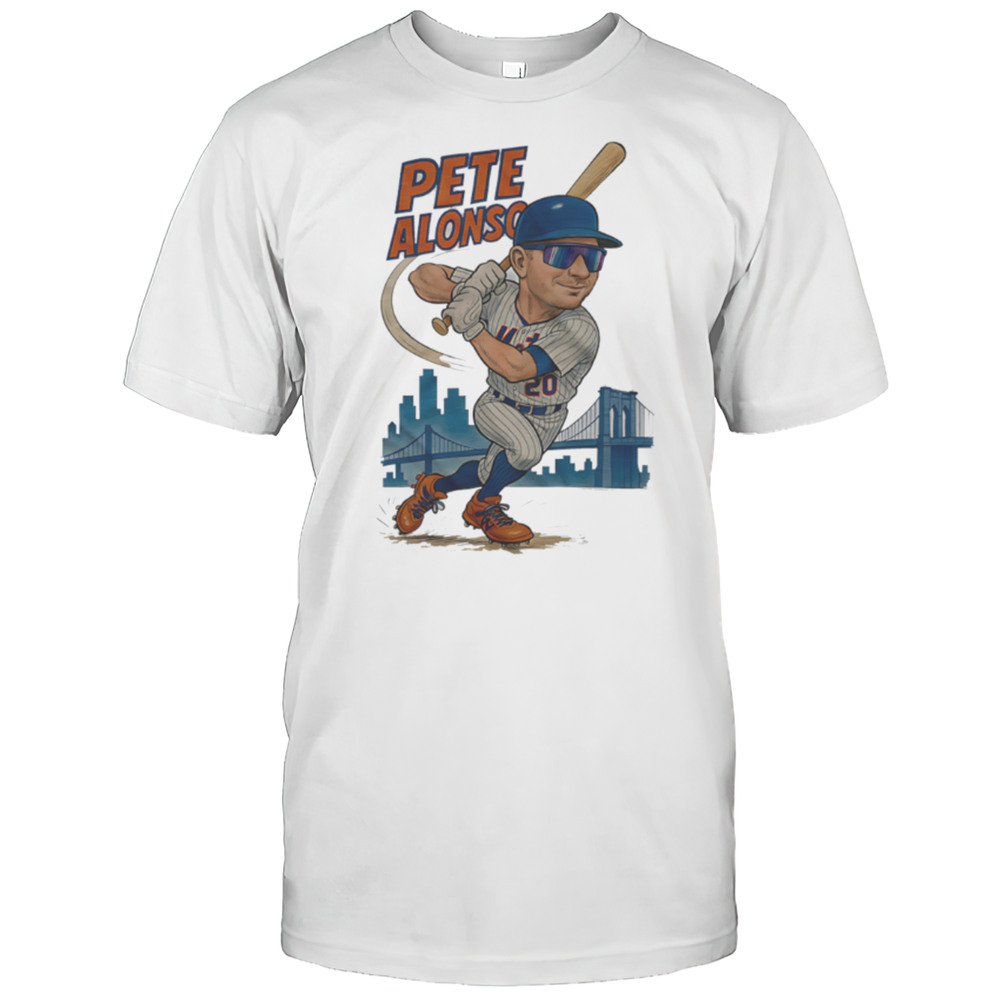Pete Alonso 20 New York Mets Brooklyn Bridge Caricature Player Shirt