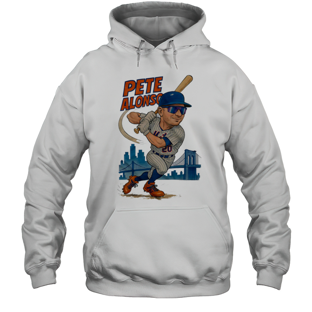 Pete Alonso 20 New York Mets Brooklyn Bridge Caricature Player Shirt Unisex Hoodie