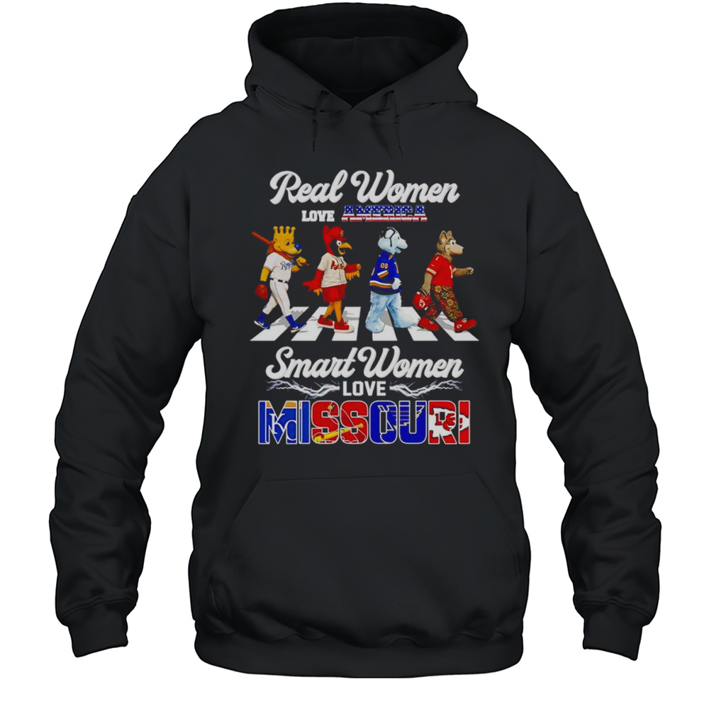 Real Women Love America Smart Women Love Missouri Mascot Shirt Unisex Hoodie
