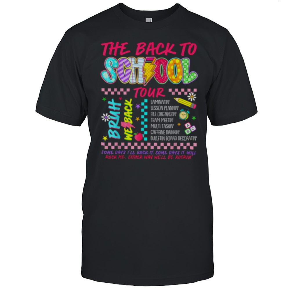 Retro Lightning Bolt ABCD Back To School Tour Teacher Funny Shirt