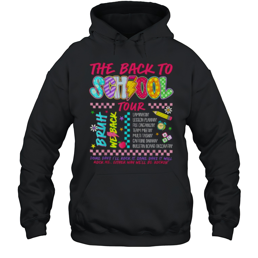 Retro Lightning Bolt ABCD Back To School Tour Teacher Funny Shirt Unisex Hoodie