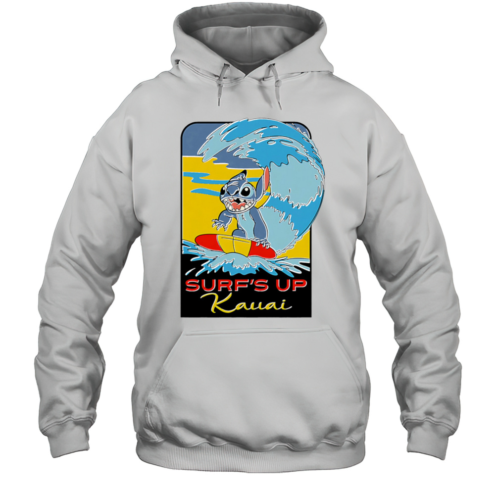 Stitch Surf Up Kawai Summer Shirt Unisex Hoodie