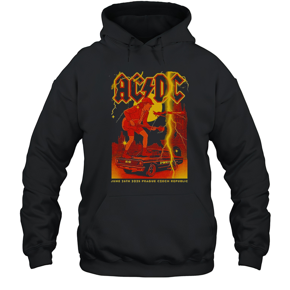 ACDC Official Tour Prague Letany Airport Show June 26 2025 T-Shirt Unisex Hoodie
