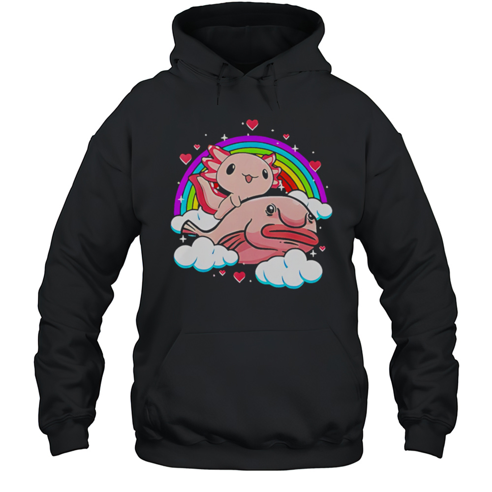 Axolotl And Blobfish Rainbow Funny Shirt Unisex Hoodie