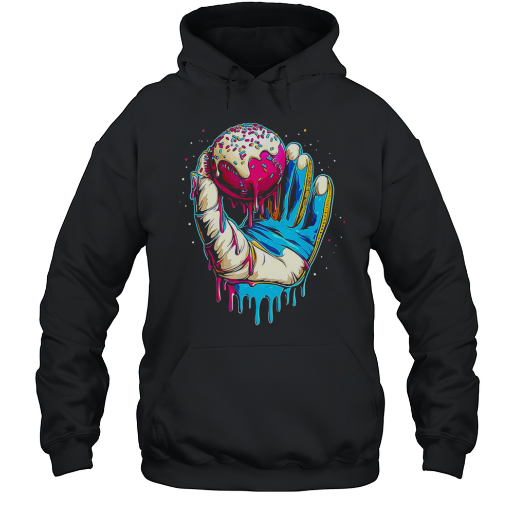Baseball Drip Baseball Glove Colorful Sports Dripping Shirt Unisex Hoodie