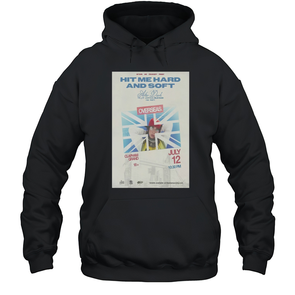 Billie Eilish Clapham Grand London 7 12 25 Event Poster T-Shirt Unisex Hoodie