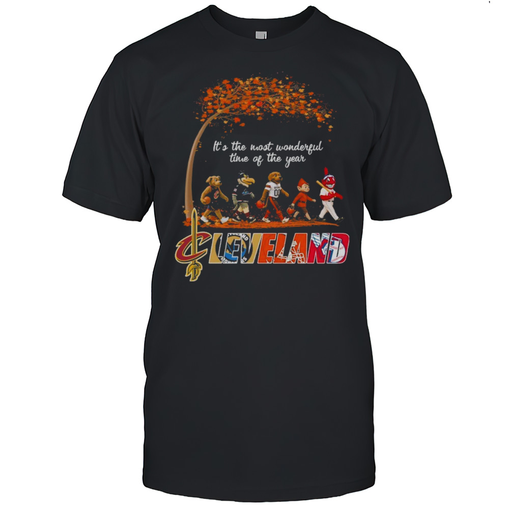 Cleveland Sports Teams Mascots  Beatles Abbey Road Its The Most Wonderful Time Of The Year Shirt