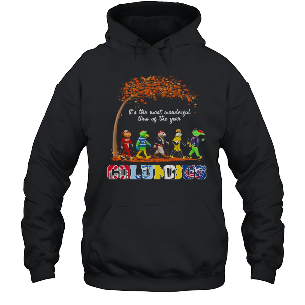 Columbus Sports Teams Mascots  Beatles Abbey Road Its The Most Wonderful Time Of The Year Shirt Unisex Hoodie