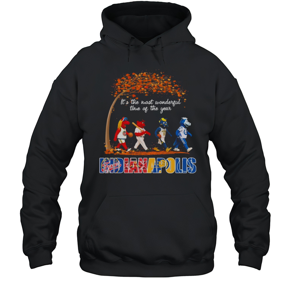 Indianapolis Sports Teams Mascot Abbey Road Its The Most Wonderful Time Of The Year Shirt Unisex Hoodie