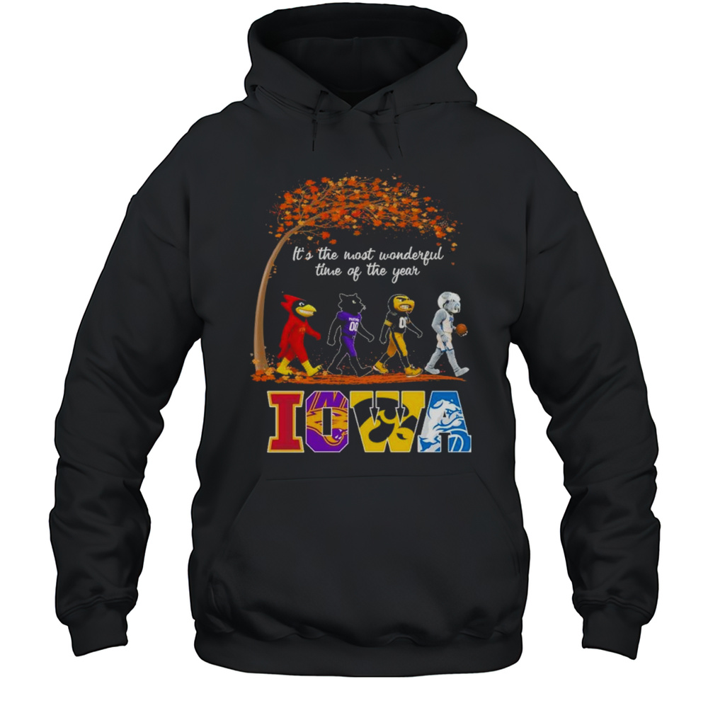 Iowa Sports Teams Mascot Abbey Road Its The Most Wonderful Time Of The Year Shirt Unisex Hoodie