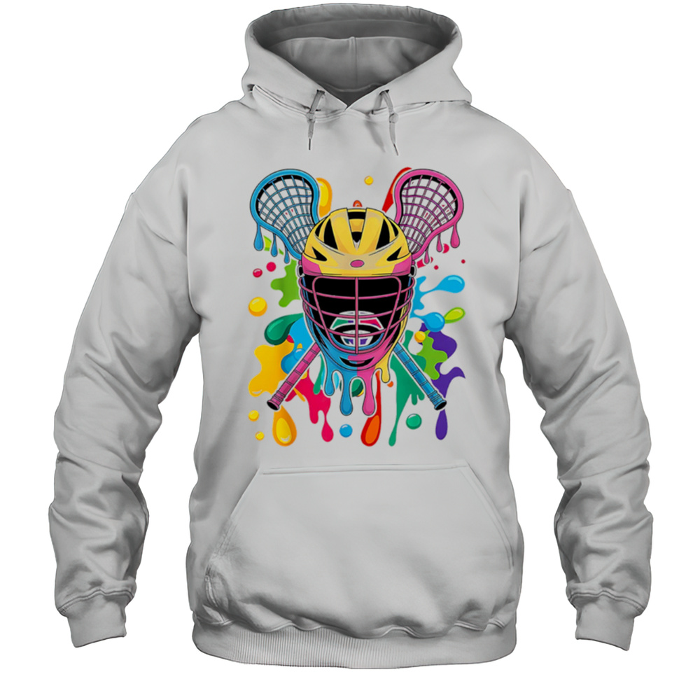 Lacrosse Ice Cream Drip Lax Boys Helmet Stick Youth Players Shirt Unisex Hoodie