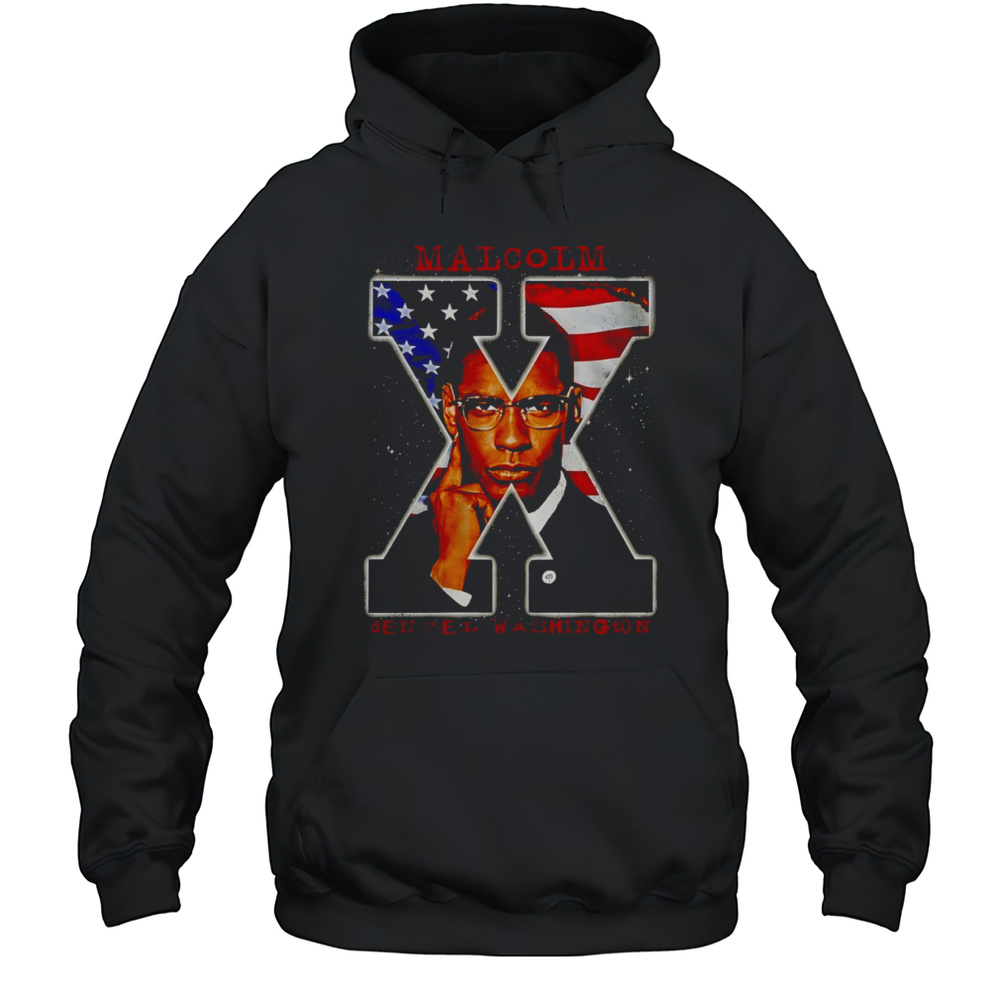 Malcolm X Movie Denzel Washington American Flag Vintage Shirt Unisex Hoodie