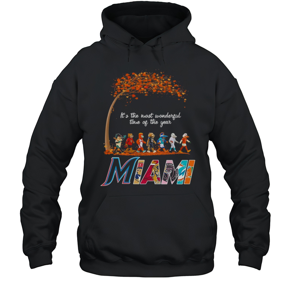 Miami Sports Teams Mascot Abbey Road Its The Most Wonderful Time Of The Year Shirt Unisex Hoodie