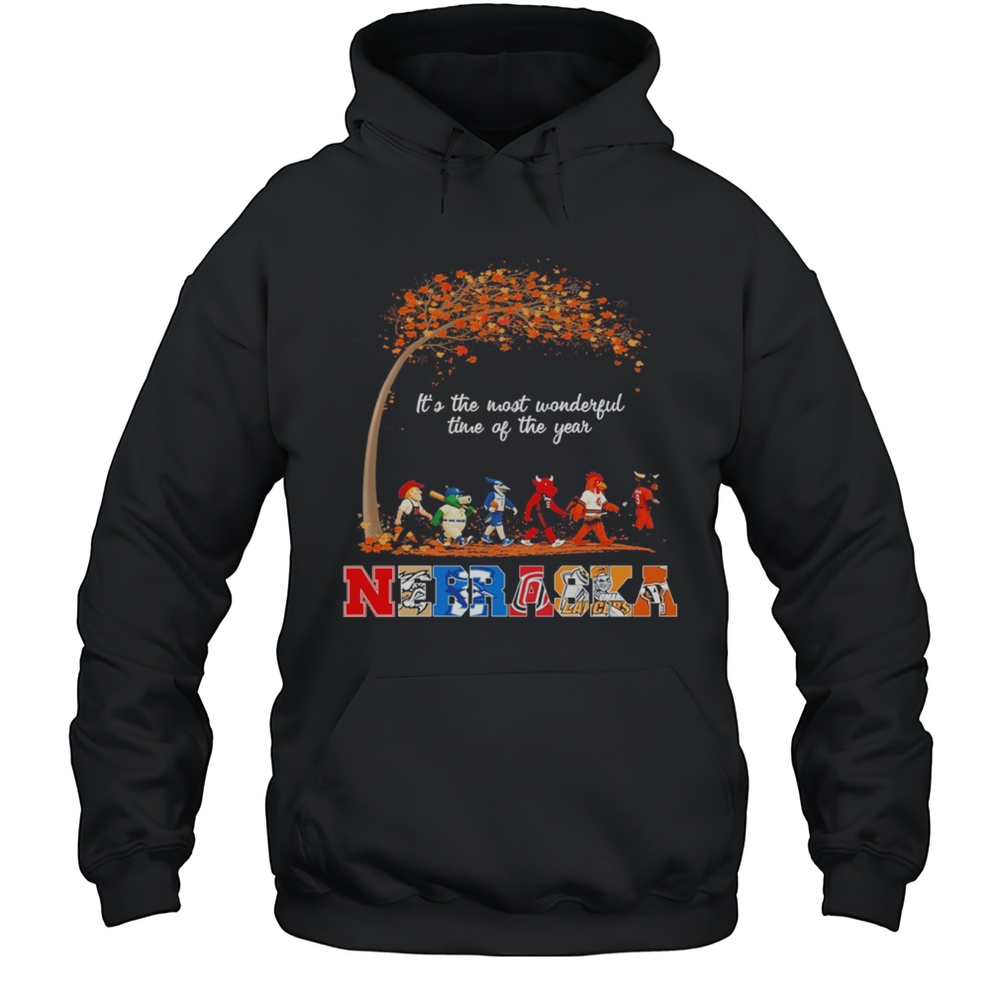 Nebraska Sports Teams Mascot Abbey Road Its The Most Wonderful Time Of The Year Shirt Unisex Hoodie