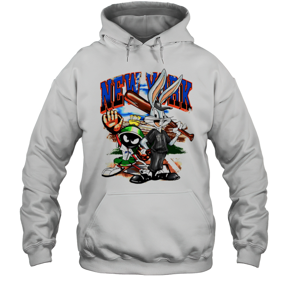 New York Mets Bugs Bunny And Marvin The Martian Baseball Shirt Unisex Hoodie