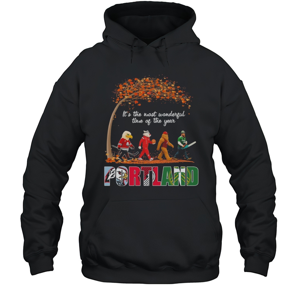 Portland Sports Teams Mascot Abbey Road Its The Most Wonderful Time Of The Year Shirt Unisex Hoodie