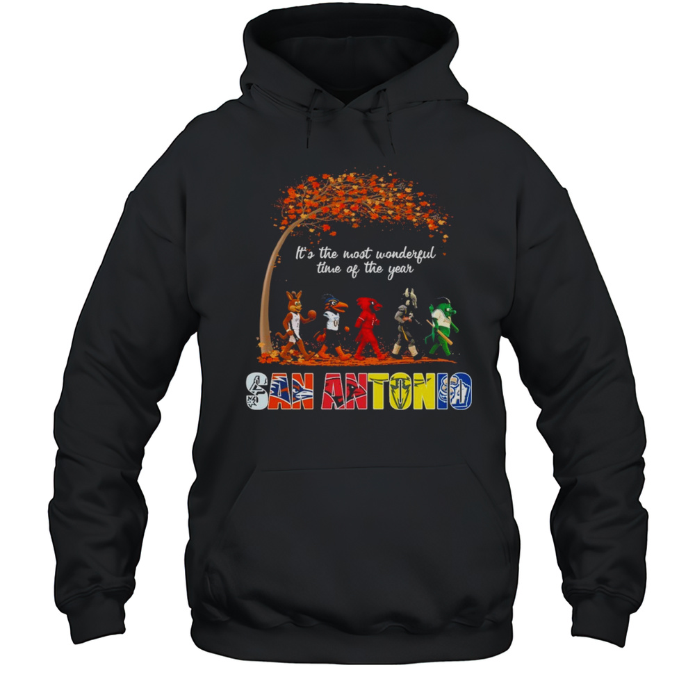 San Antonio Sports Teams Mascot Abbey Road Its The Most Wonderful Time Of The Year Shirt Unisex Hoodie