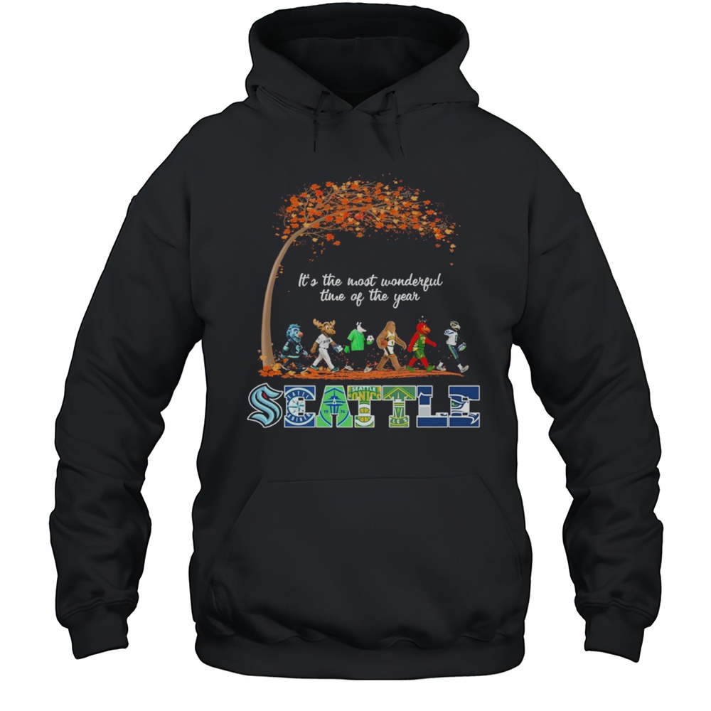 Seattle Sports Teams Mascot Abbey Road Its The Most Wonderful Time Of The Year Shirt Unisex Hoodie