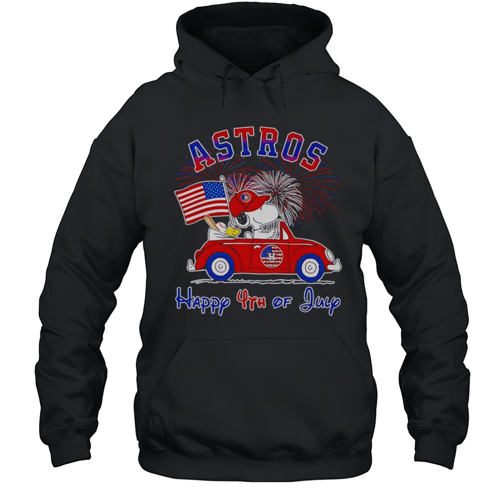 Snoopy And Woodstock Astros Happy 4th Of July T-Shirt Unisex Hoodie
