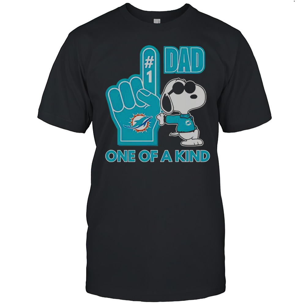 Snoopy Miami Dolphins 1 DAD One Of A Kind T-Shirt