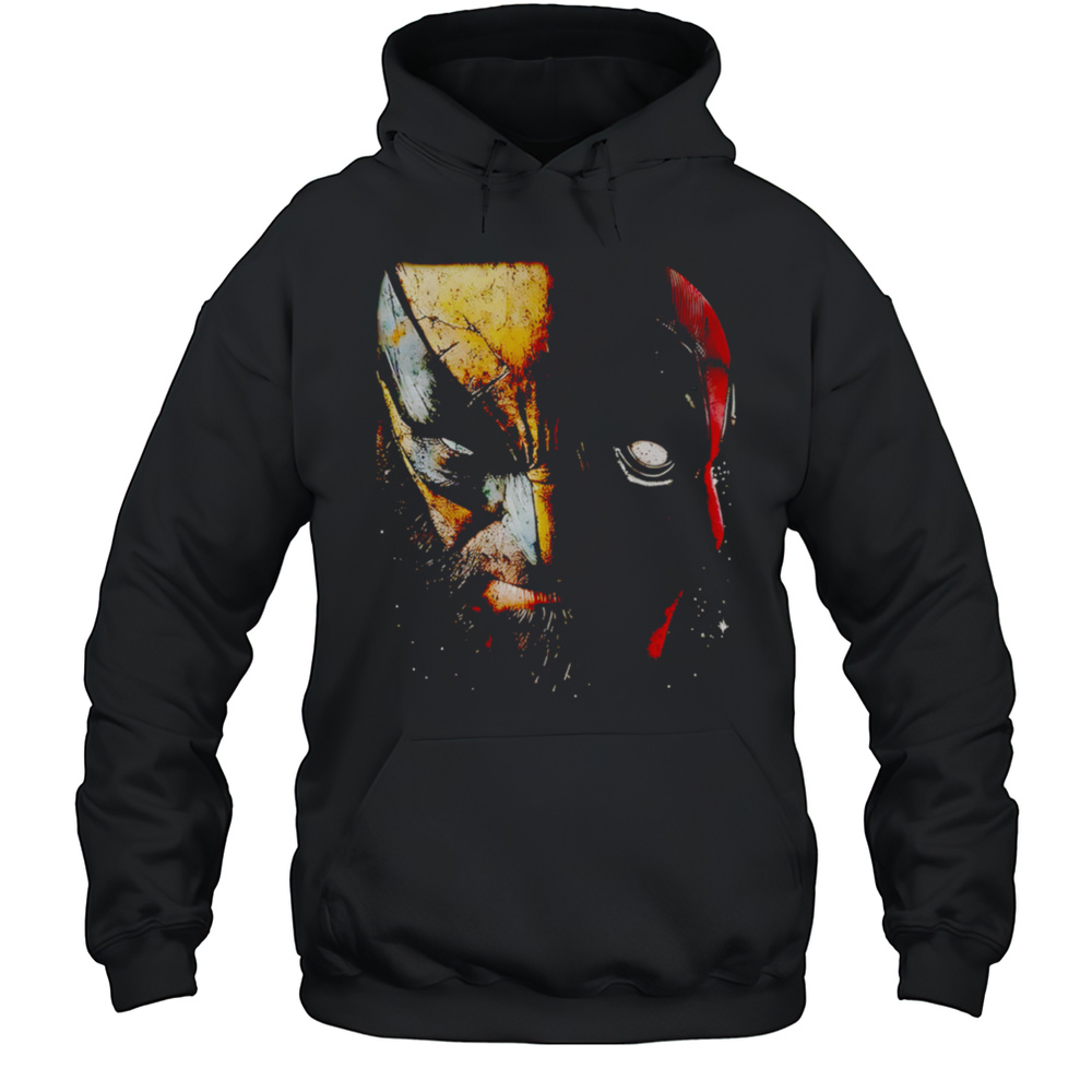 Wolverine And Deadpool Mask Big Marvel Shirt Unisex Hoodie
