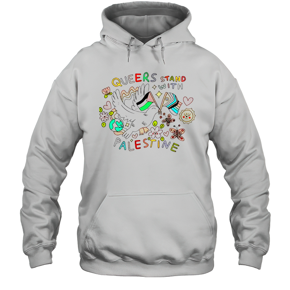 Cute Queers Stand With Palestine T-Shirt Unisex Hoodie
