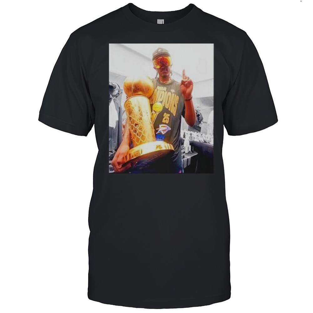 Jalen Williams Celebration With The Champions Shirt Oklahoma City Basketball Champs 2025 Retro T-Shirt
