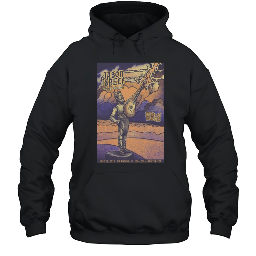Jason Isbell Concert Poster June 28 2025 Birmingham AL Coca-Cola Amphitheater T-Shirt Unisex Hoodie