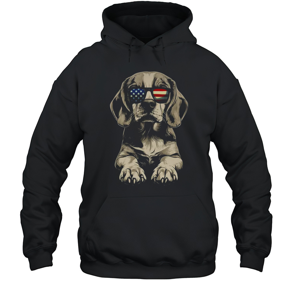 Patriotic Beagle Dog USA Flag 4th Of July Shirt Unisex Hoodie