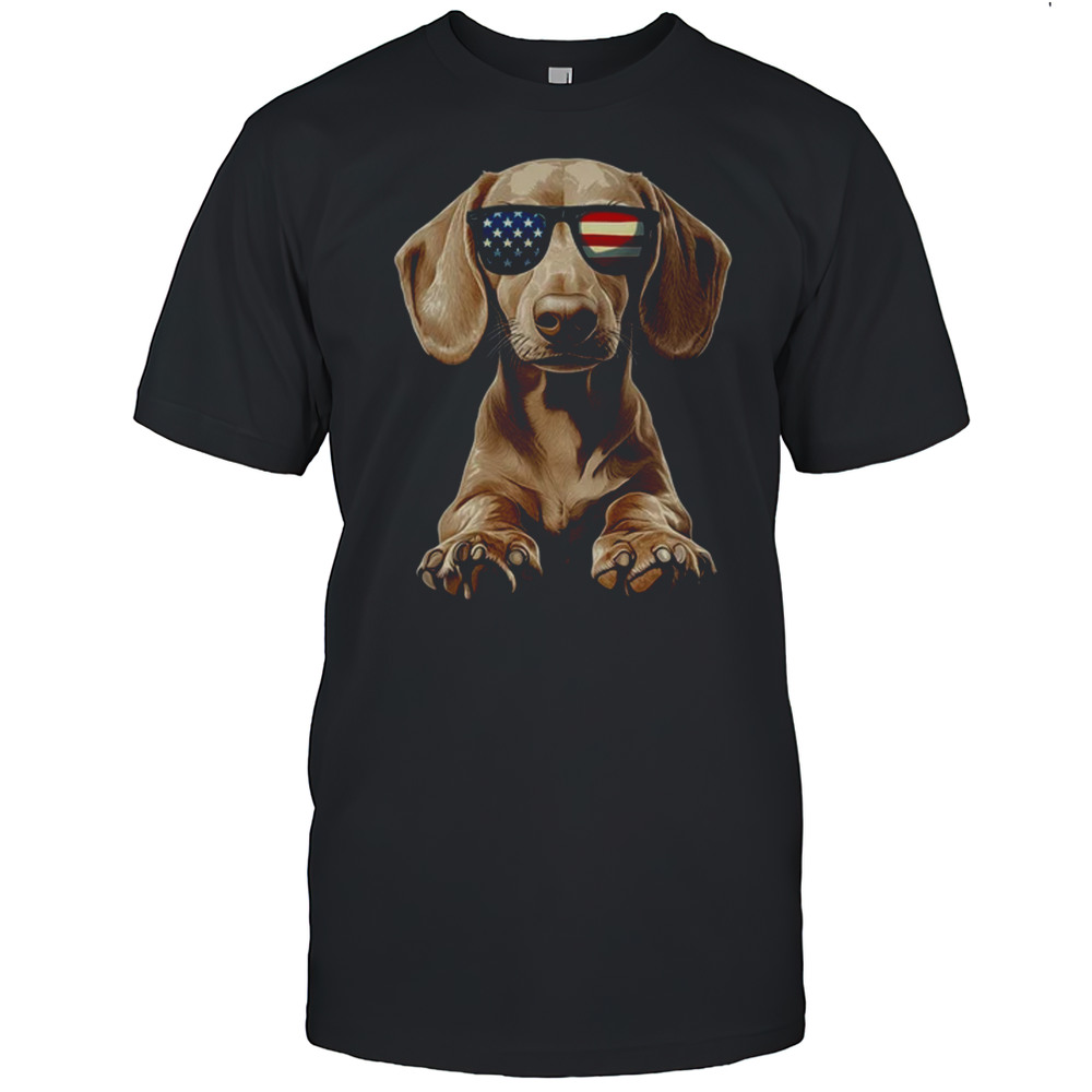 Patriotic Dachshund Dog USA Flag 4th Of July Shirt