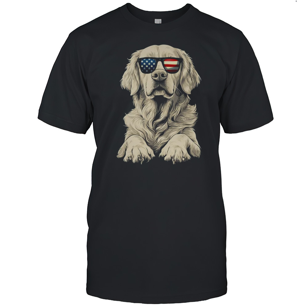 Patriotic Golden Retriever Dog USA Flag 4th Of July Shirt