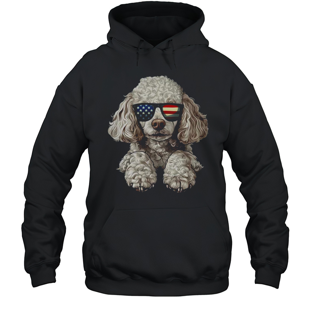 Patriotic Poodle Dog USA Flag 4th Of July Shirt Unisex Hoodie