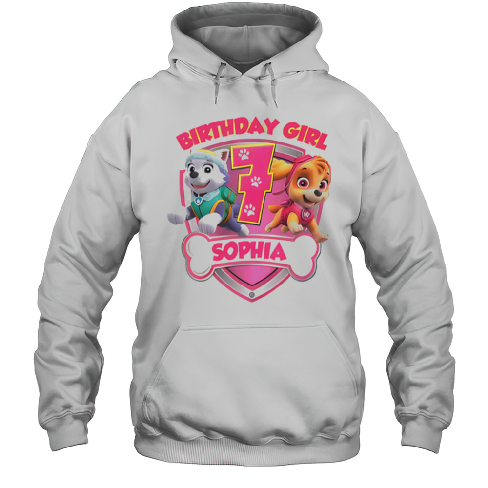 Birthday Girl 7 Sophia Everest And Skye Cute Cartoon Shirt Unisex Hoodie