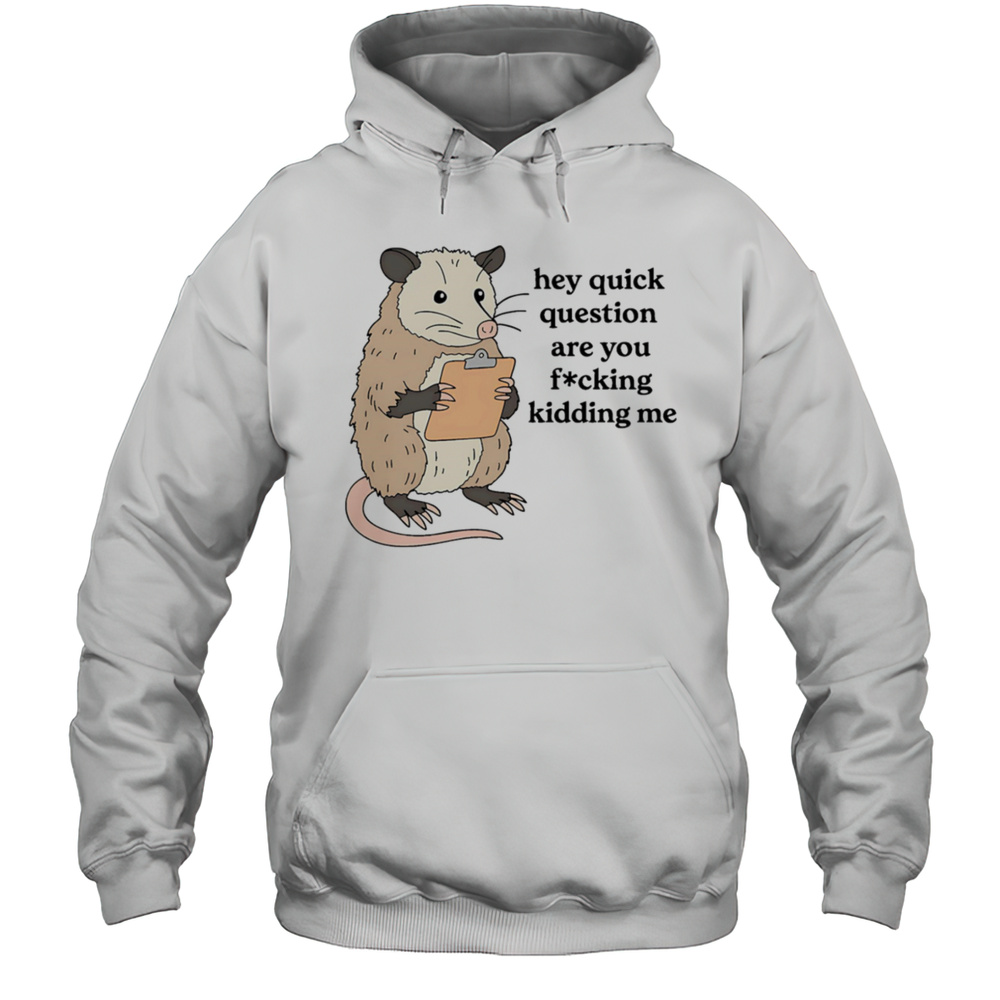 Opossum Hey Quick Question Are You Fucking Kidding Me Shirt Unisex Hoodie