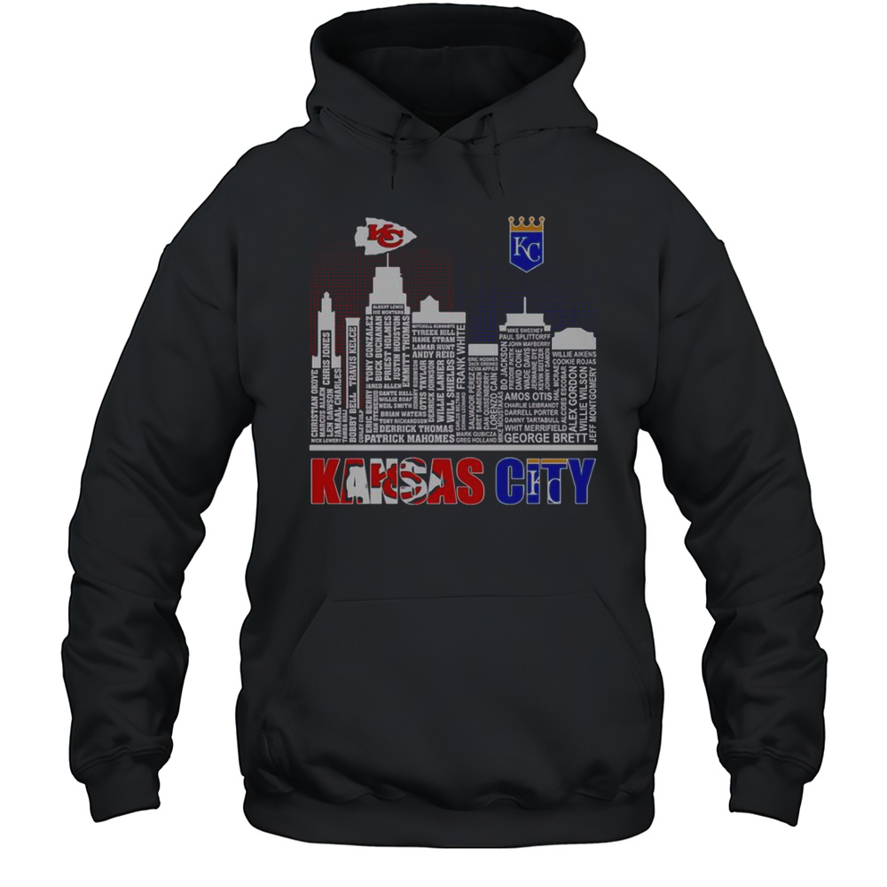 Skyline Name Kansas City Chiefs And Royals T-Shirt Unisex Hoodie