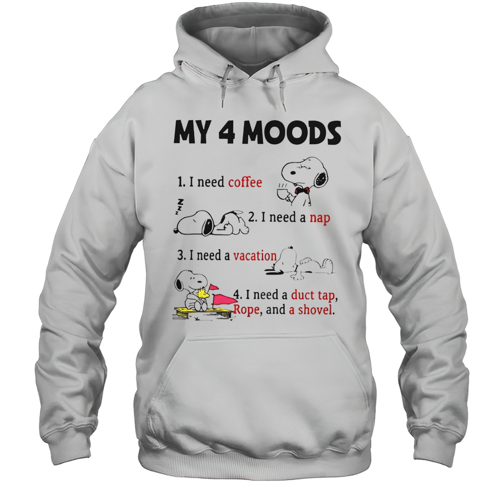Snoopy My 4 Moods I Need Coffee I Need A Nap I Need A Vacation T-Shirt Unisex Hoodie